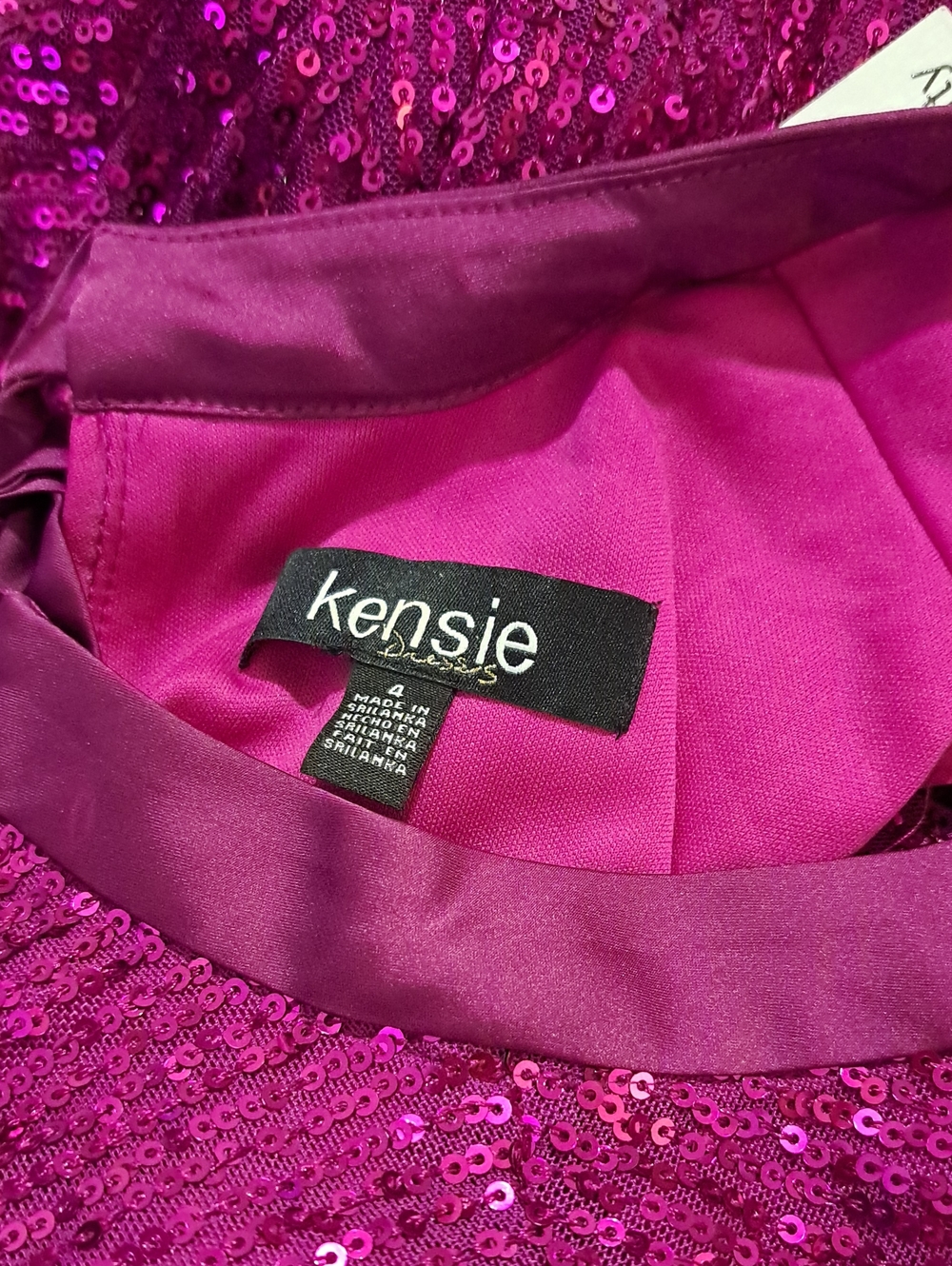 Kensie Purple Magenta Sequin Cocktail Dress Size 4 Party Formal Sparkle - Picture 6 of 9